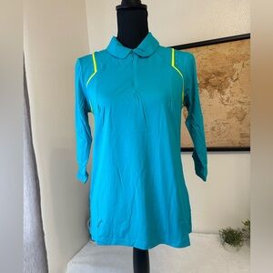 Golf Polo Swing Dish teal 3/4 sleeve